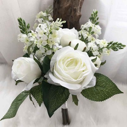 Free-Form Silk Flower Bridesmaid Bouquets (Sold in a single piece) -