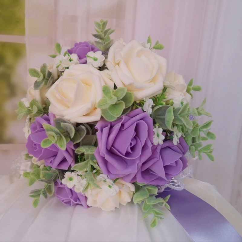 Classic Round Foam Bridal Bouquets (Sold in a single piece) - Bridal Bouquets