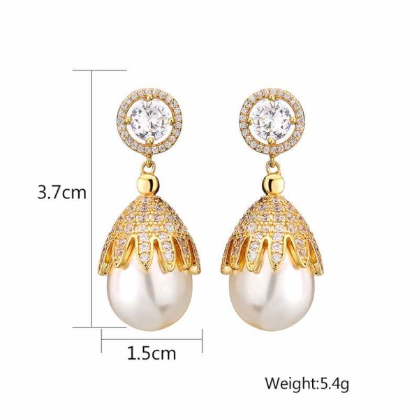Ladies'/Couples' Elegant/Beautiful/Fashionable/Classic/Simple Alloy With Oval Pearl Earrings