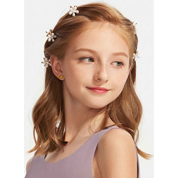Flower Girl Alloy/Plastic Hairpins With Beading (Set of 6)