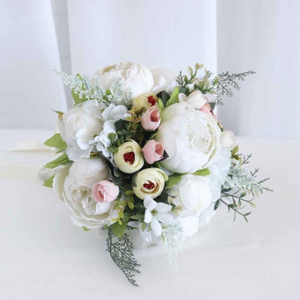 Round Silk Flower Bridesmaid Bouquets -