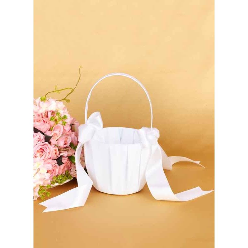 Satin With Bow Flower Basket